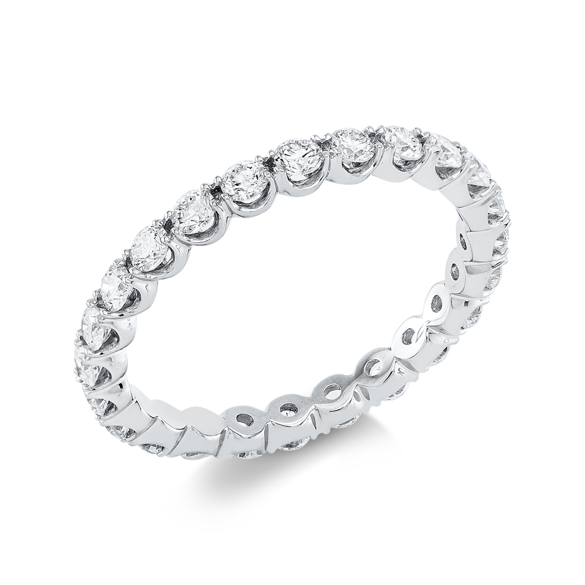 diamond full cut  eternity full ring in white gold