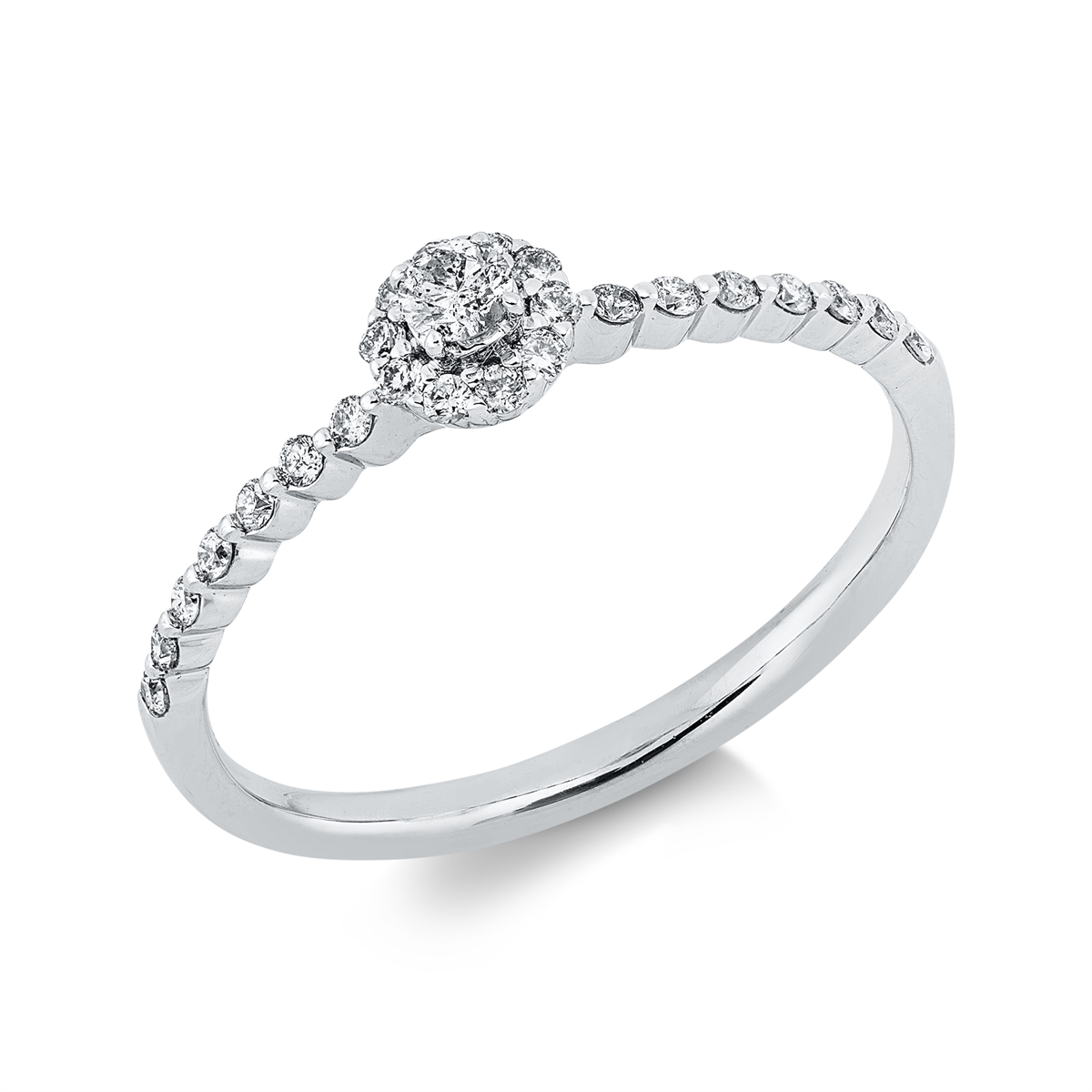 solitaire with accent stones ring - 1HT09