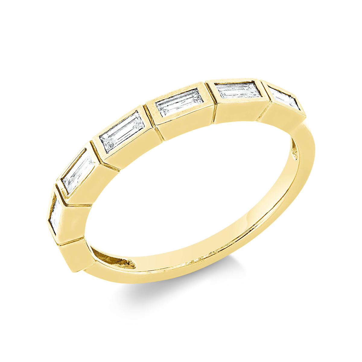 baguette  baguette ring in yellow gold