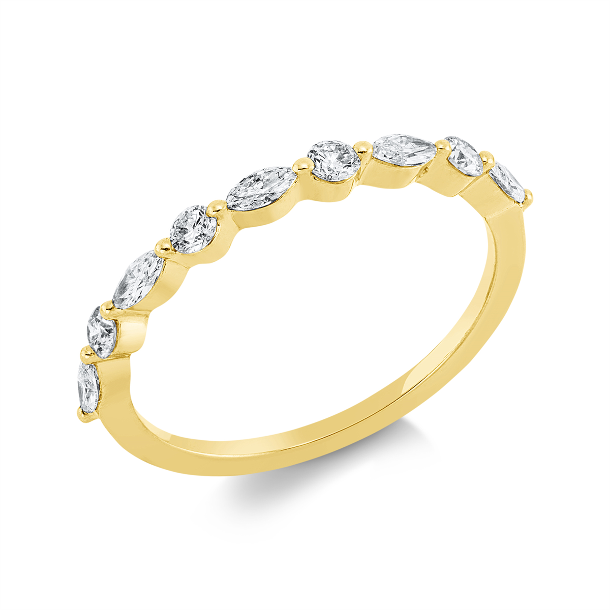 fantasy-cut  modern woman ring in yellow gold