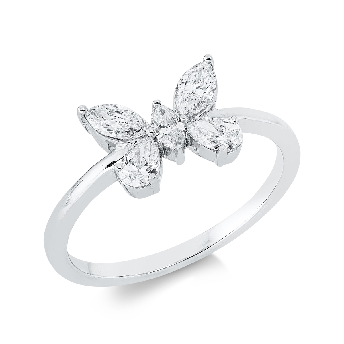pear shape  animal ring in white gold