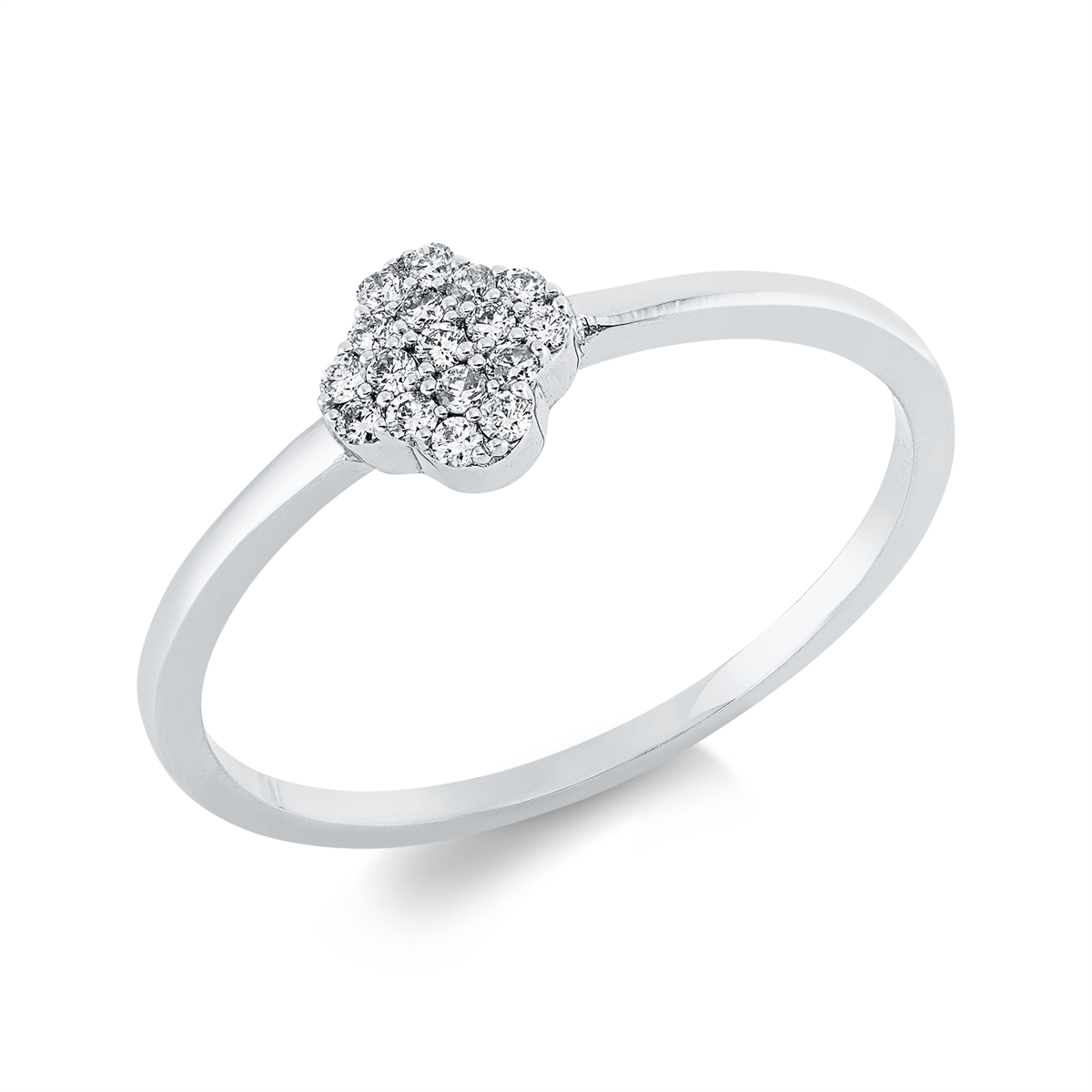 diamond full cut  modern woman ring in white gold