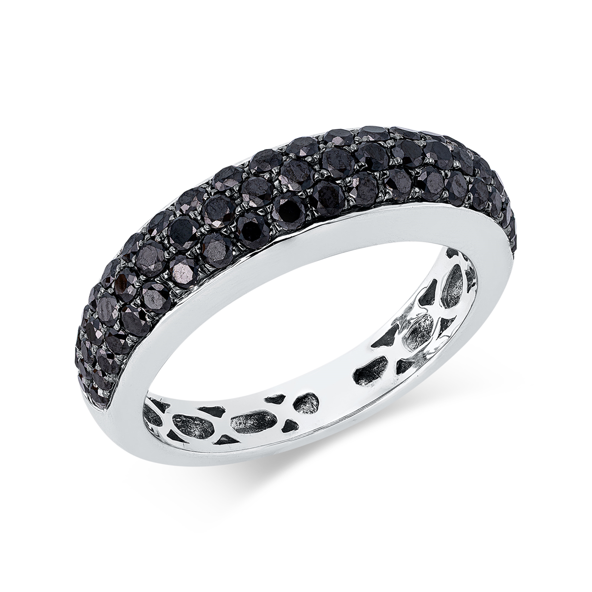 diamond full cut  multi-stone ring in white gold