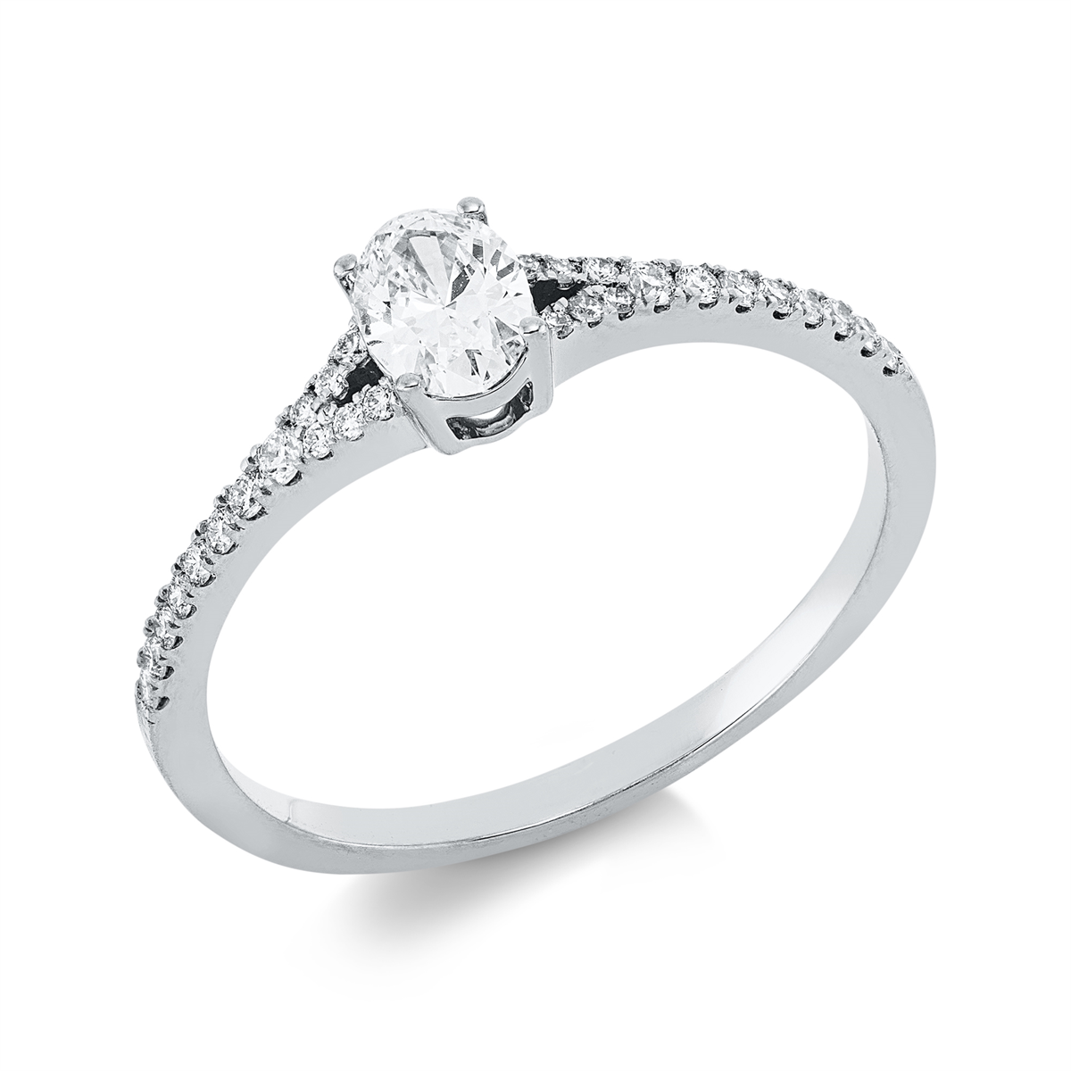 solitaire with accent stones ring - 1ID24