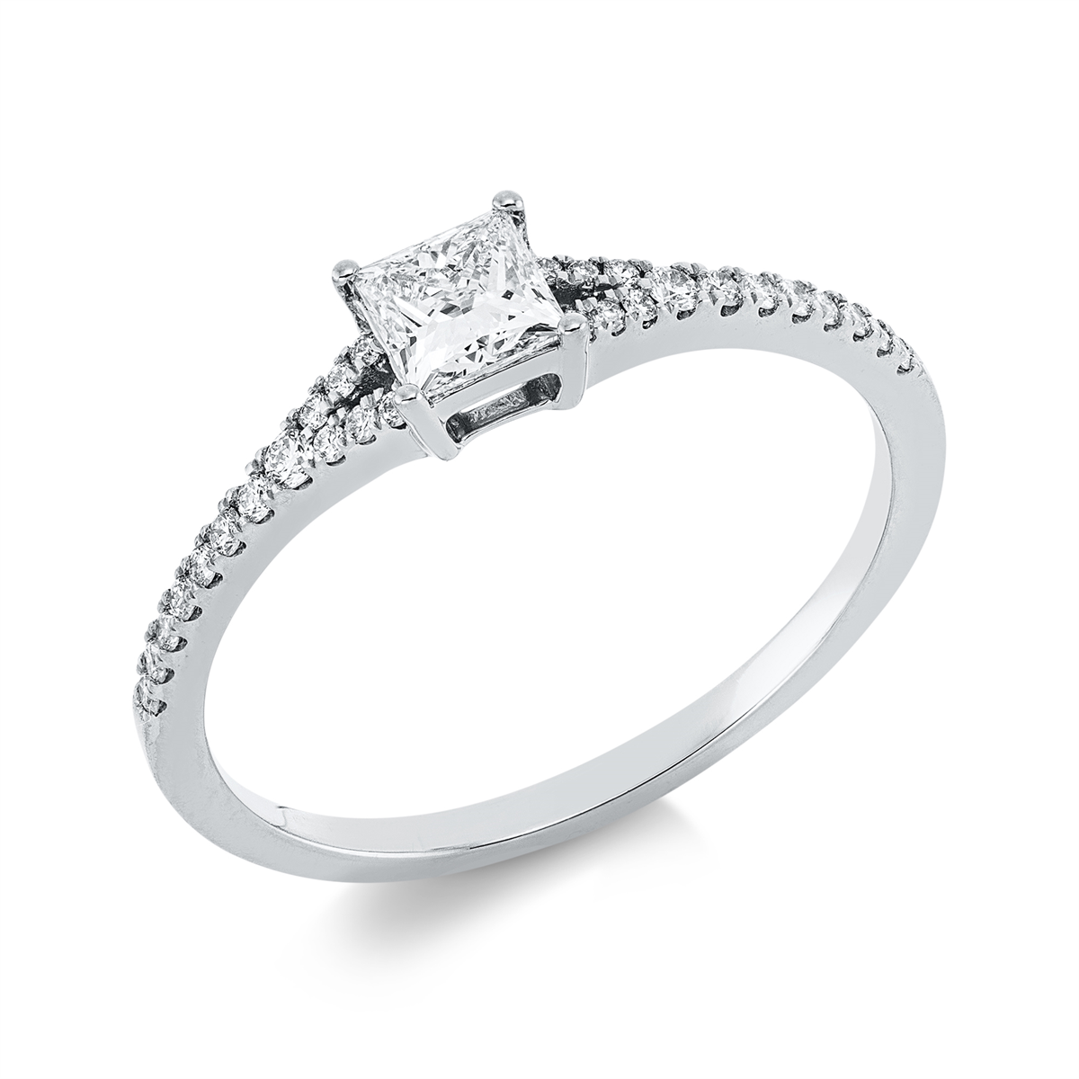 solitaire with accent stones ring - 1ID34