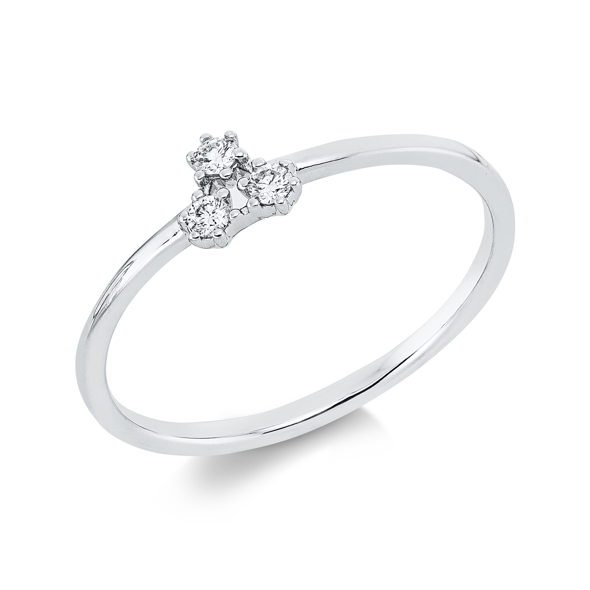 diamond full cut  modern woman ring in white gold
