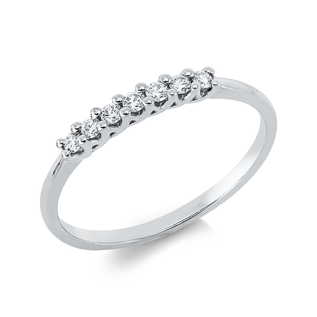 diamond full cut  modern woman ring in white gold