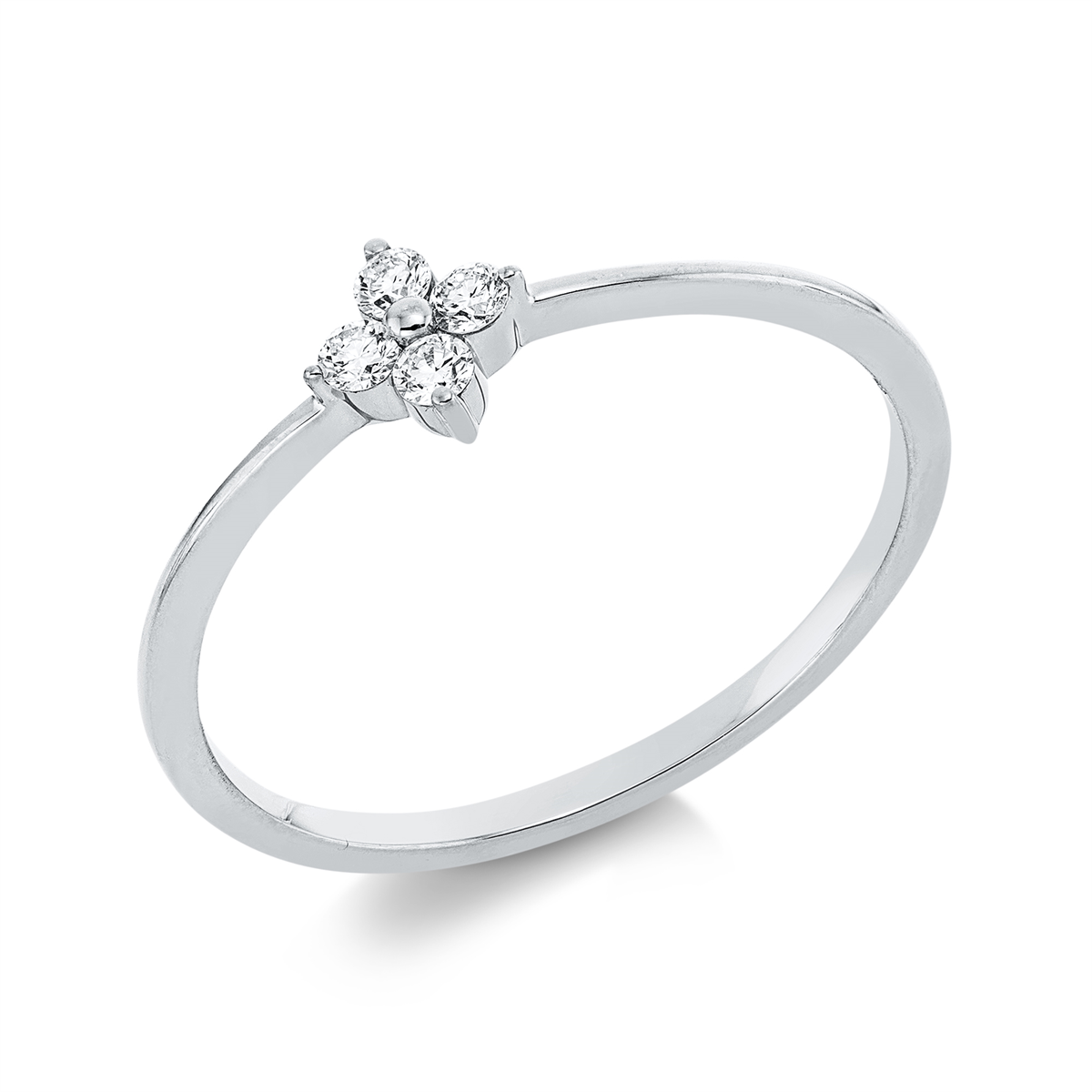 diamond full cut  modern woman ring in white gold