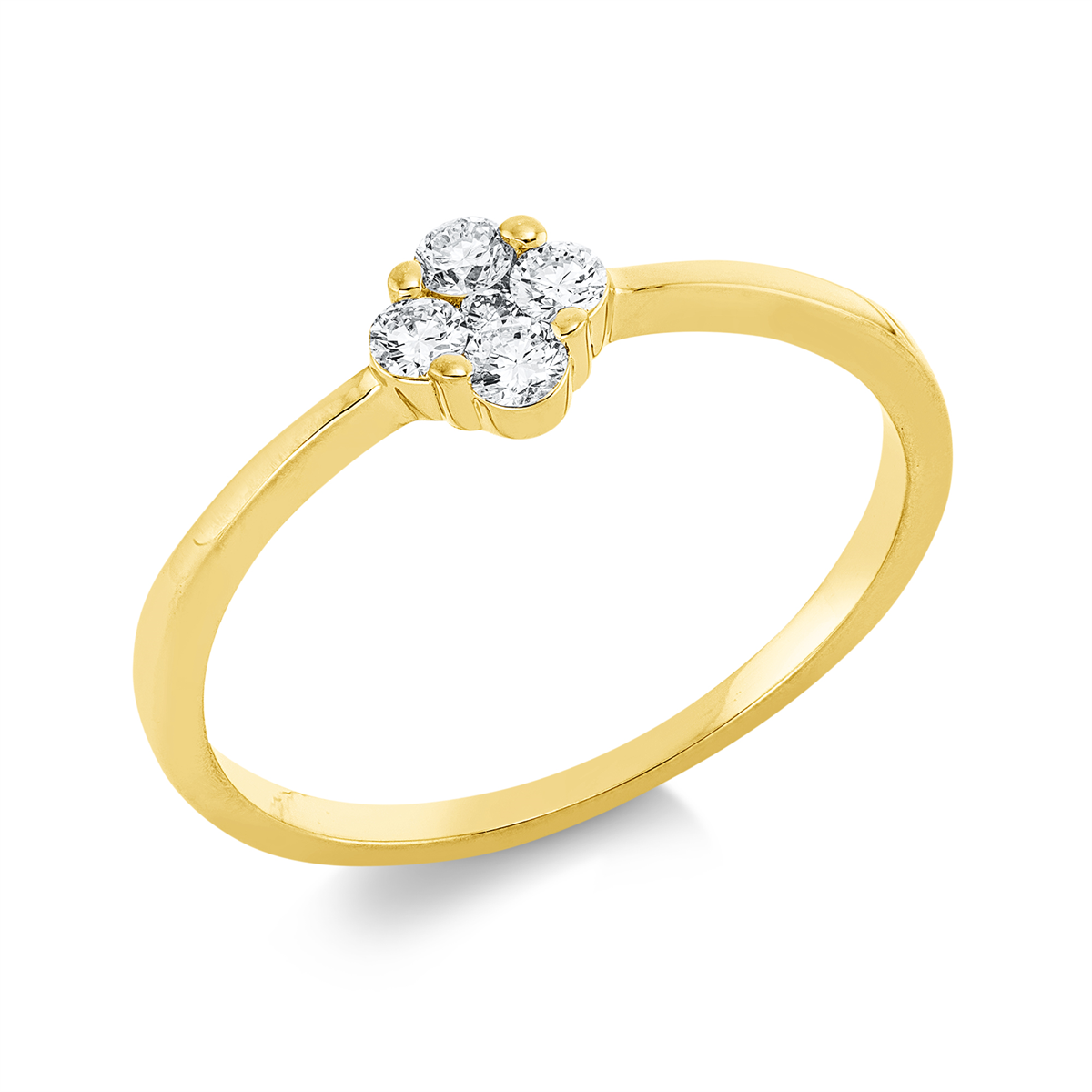 diamond full cut  modern woman ring in yellow gold