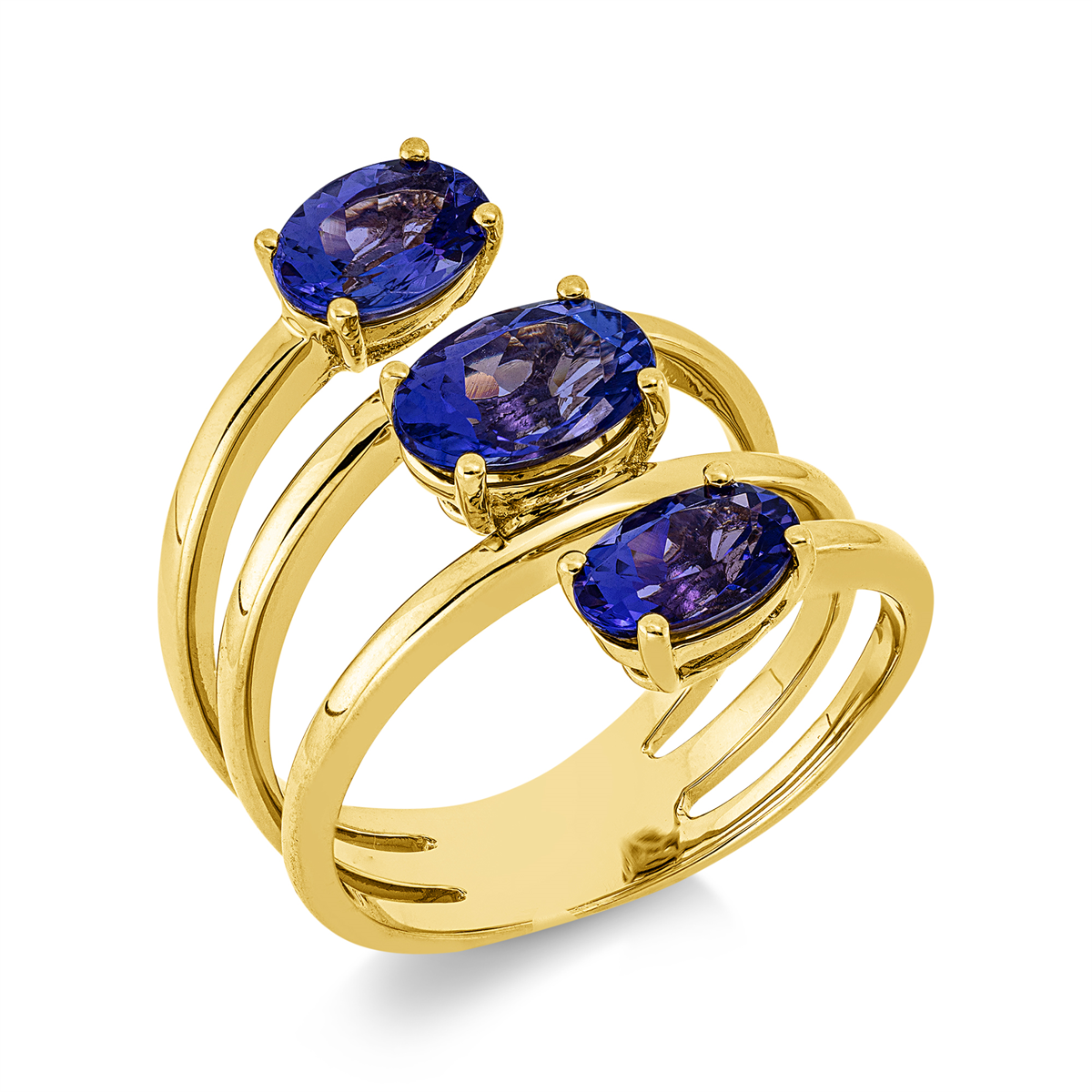 gekleurde steen klassieke ring - 1II04