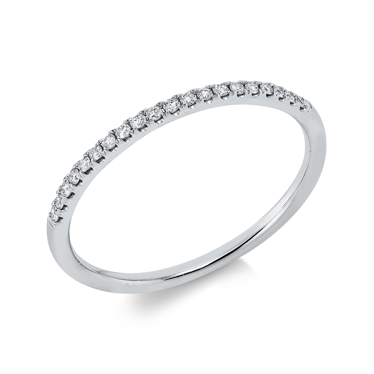 diamond full cut  eternity half ring in white gold