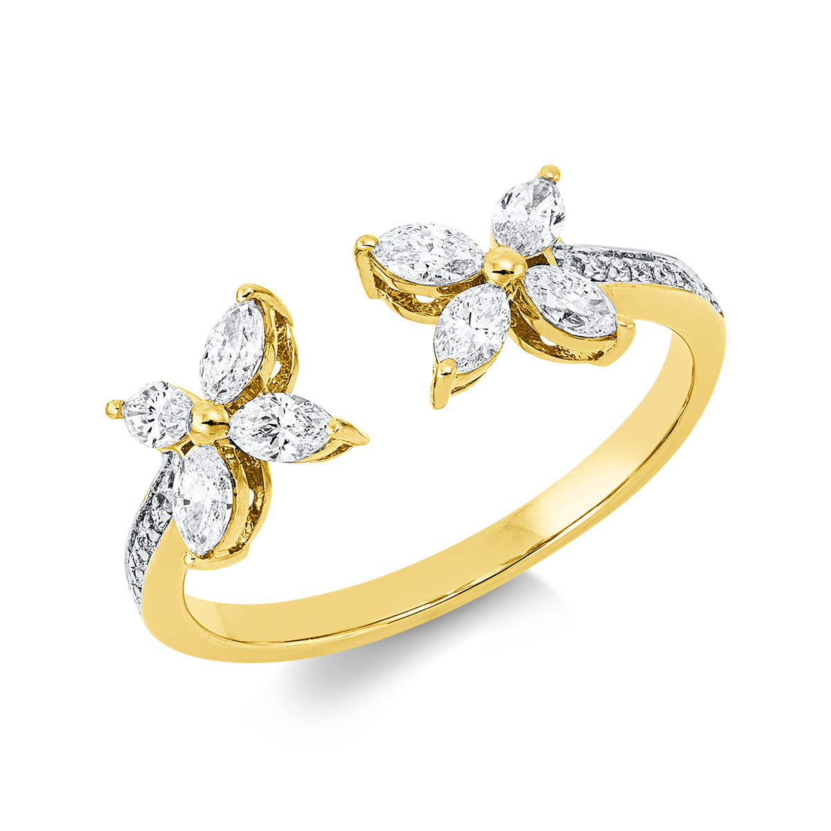 diamond full cut  modern woman ring in yellow gold / white gold