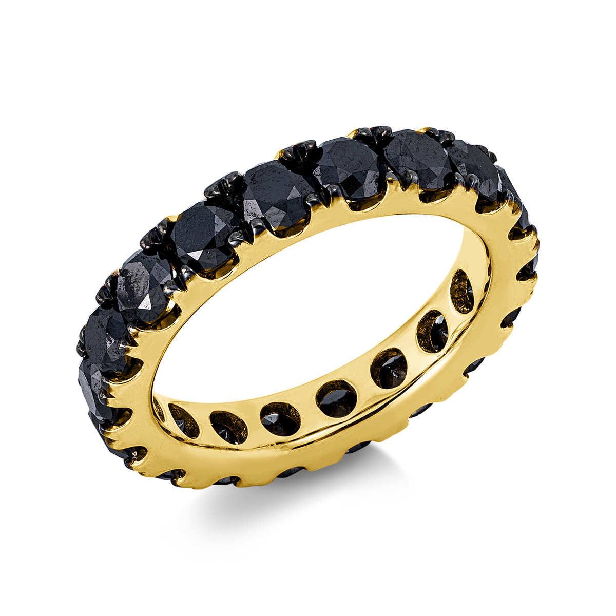 diamond full cut  fancy colored diamond ring in yellow gold