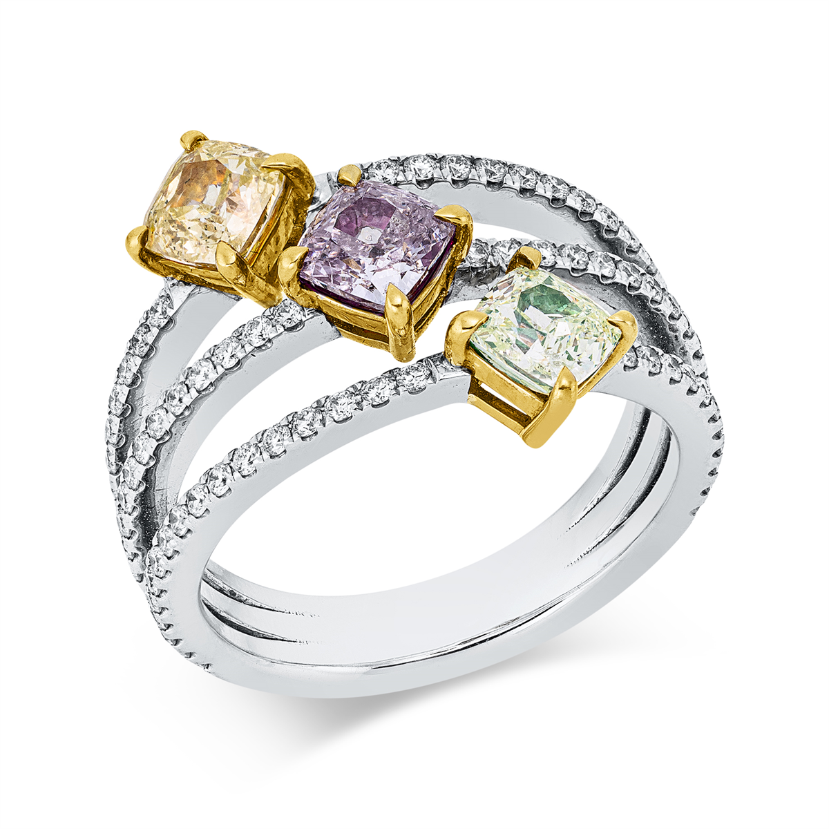 ring met gekleurde diamant - 1IQ48