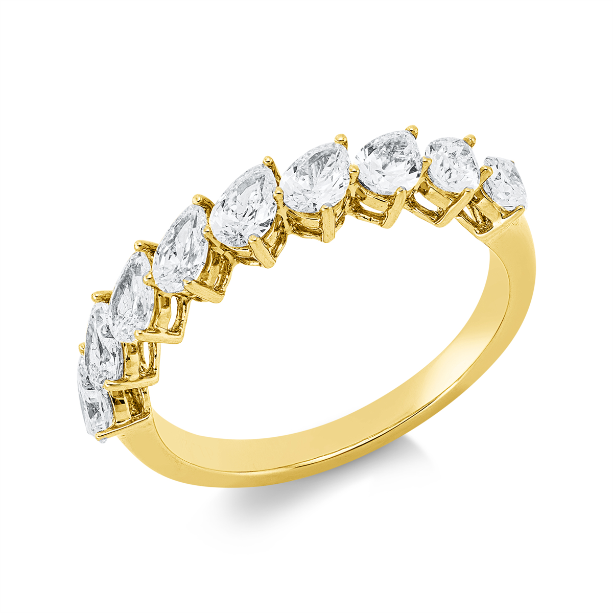 pear shape  exclusive ring in yellow gold