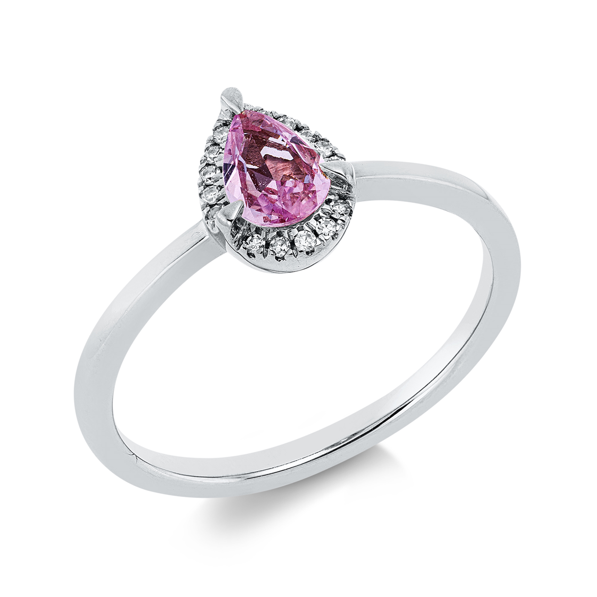 diamond single cut sapphire colored stone classic ring in white gold
