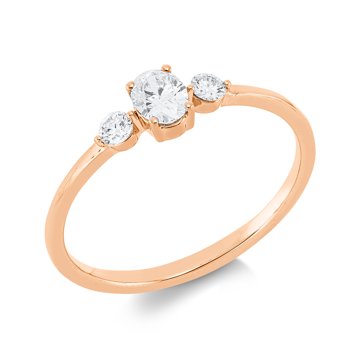 diamond full cut  modern woman ring in red gold