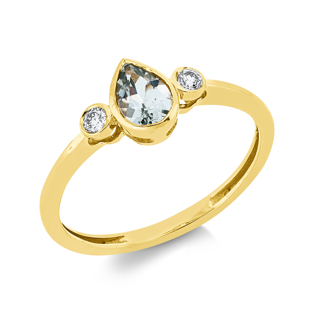 diamond full cut amethyst colored stone fashion ring in yellow gold