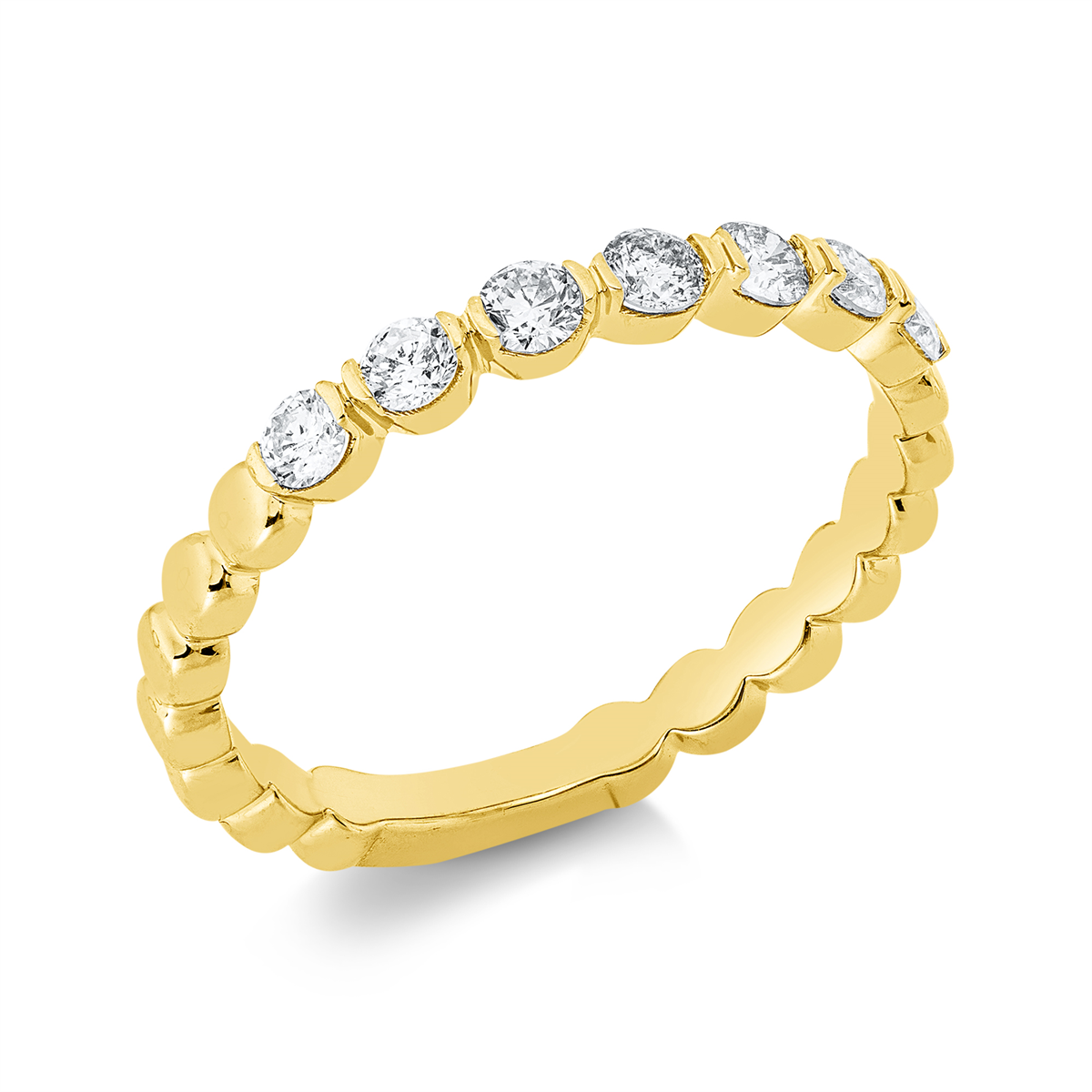 diamond full cut  modern woman ring in yellow gold