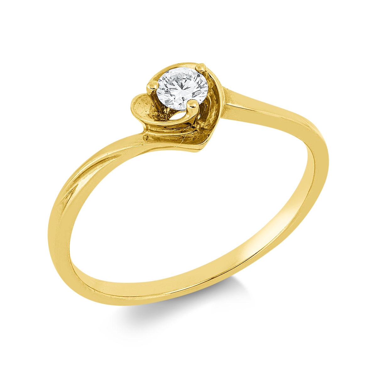 diamond full cut  solitaire ring in red gold
