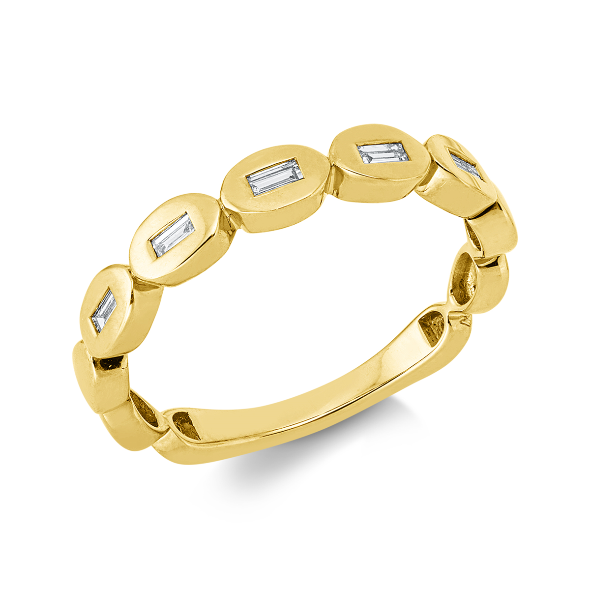 baguette  baguette ring in yellow gold