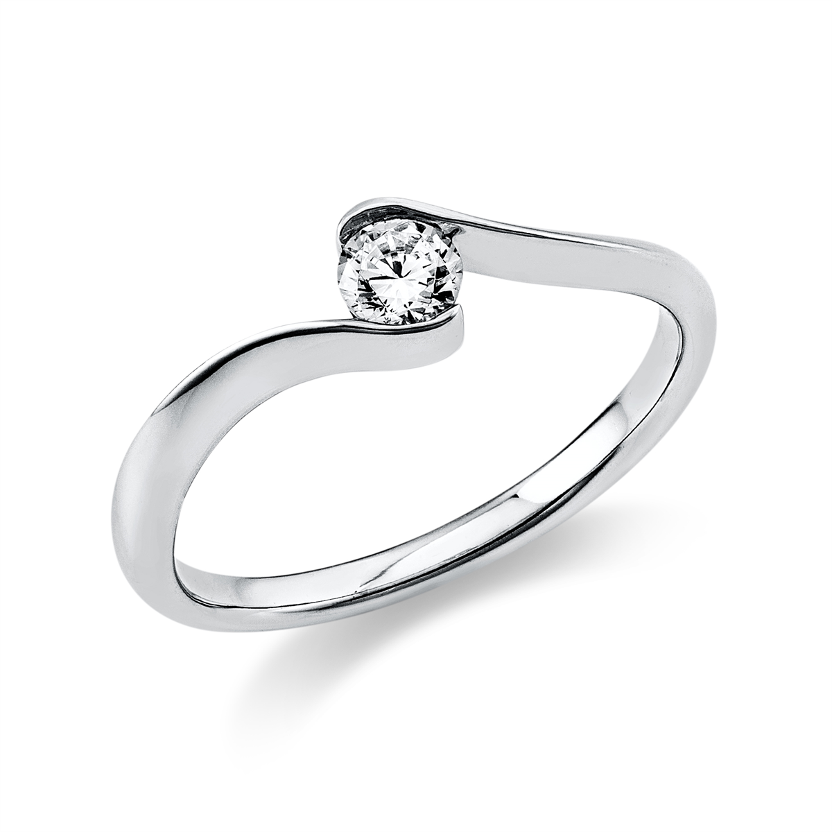 diamond full cut  solitaire ring in white gold