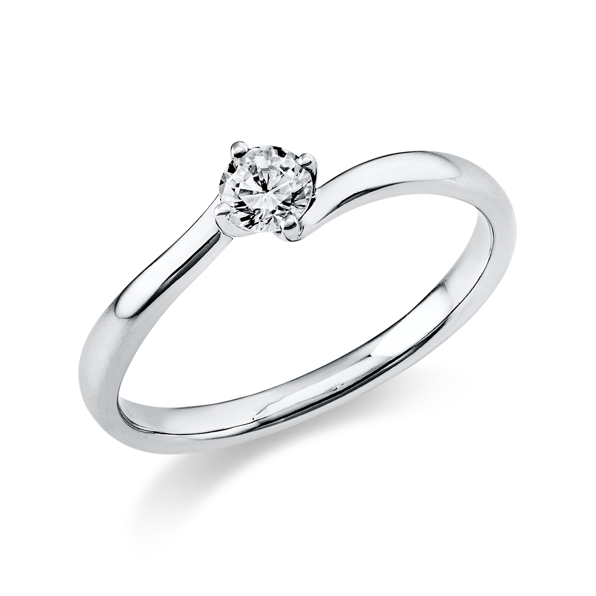 diamond full cut  solitaire ring in white gold