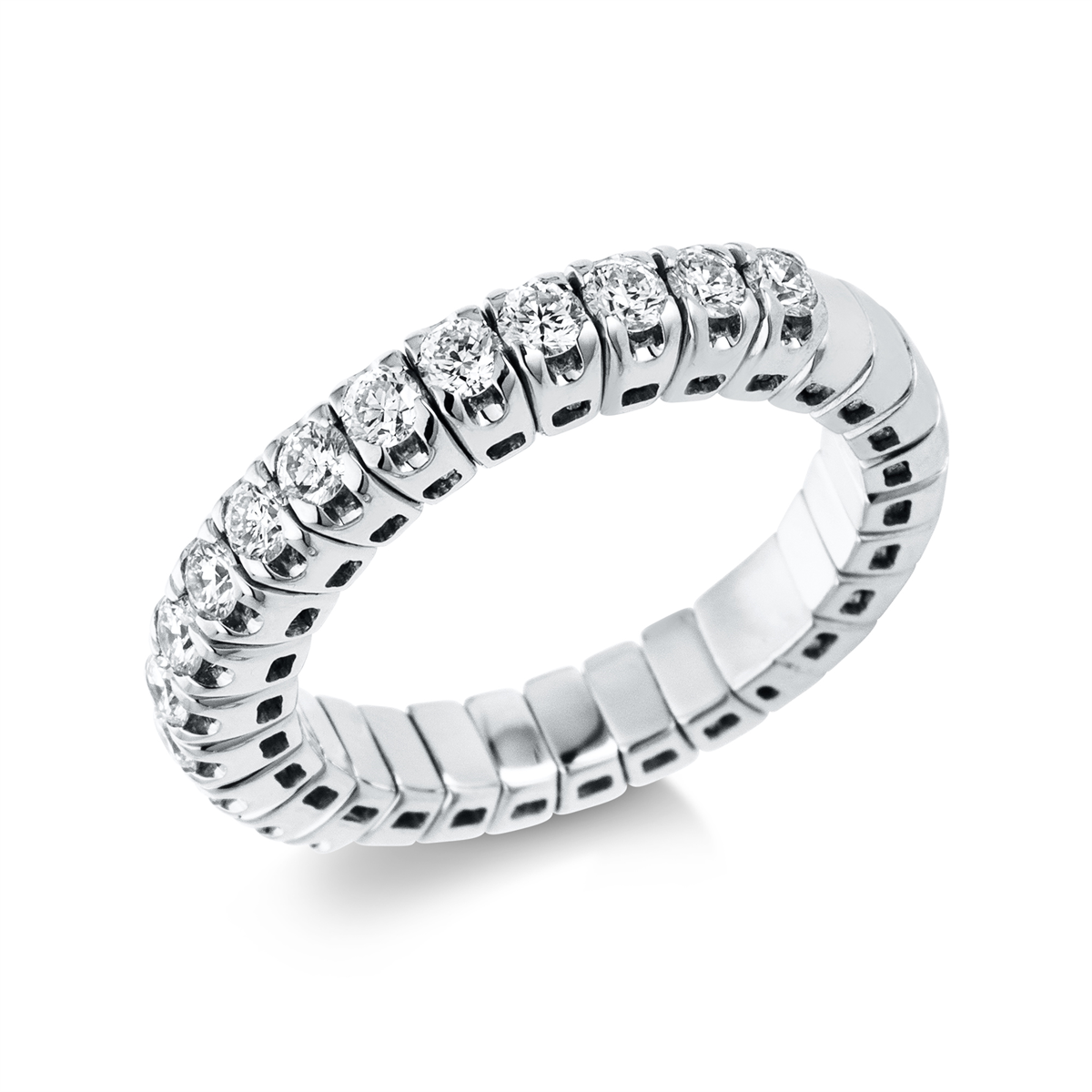 diamond full cut  flex ring in white gold