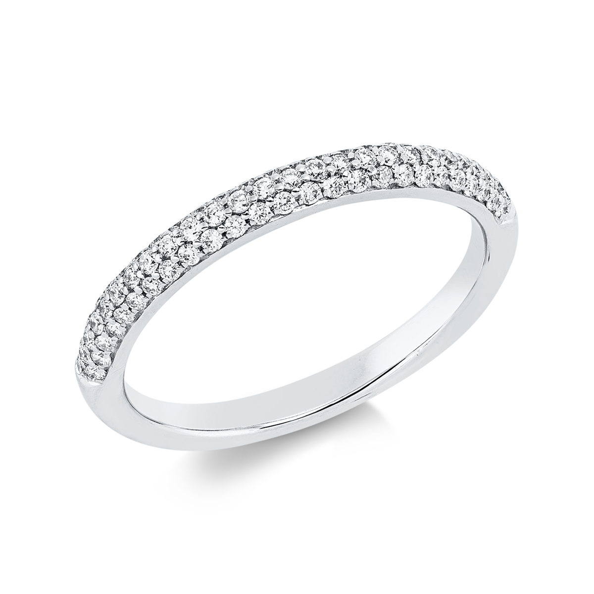 diamond full cut  pavé ring in white gold