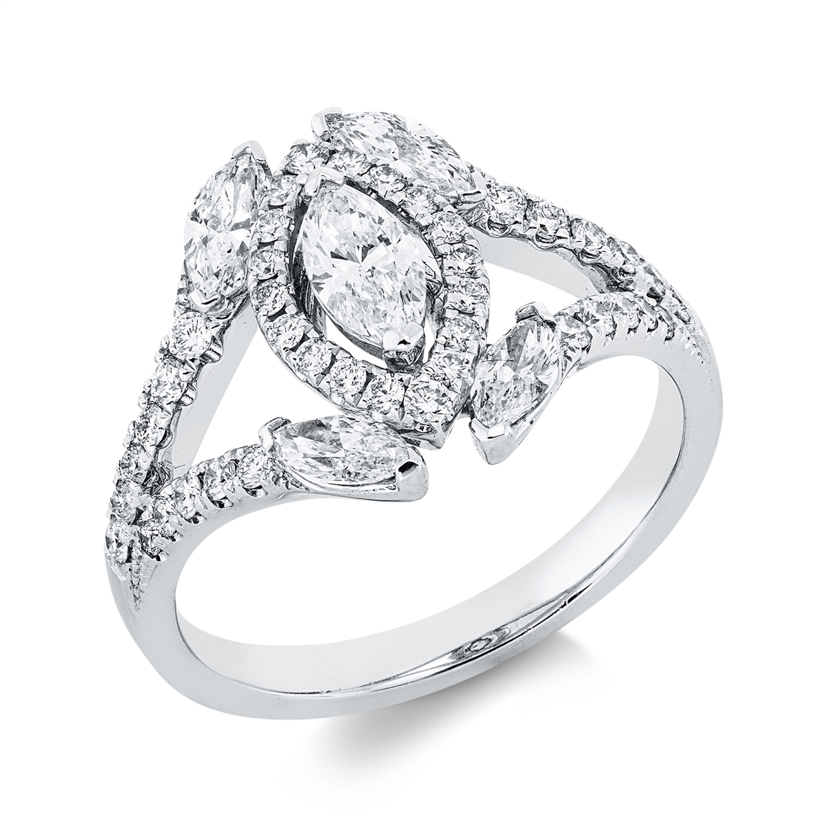 diamond full cut  exclusive ring in white gold
