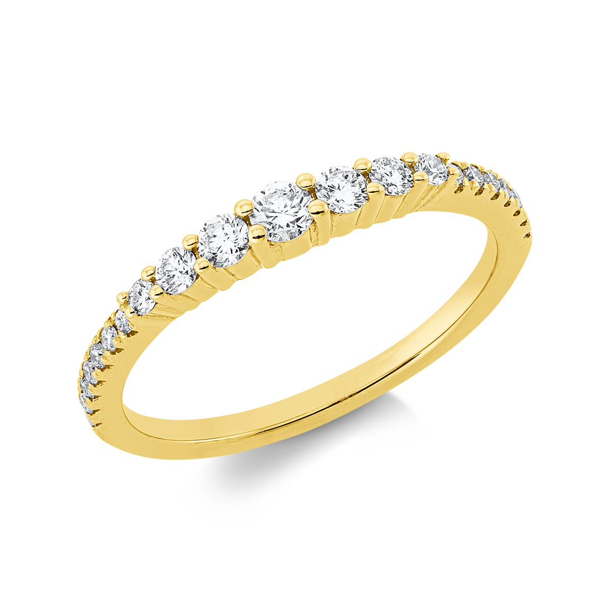 diamond full cut  modern woman ring in yellow gold