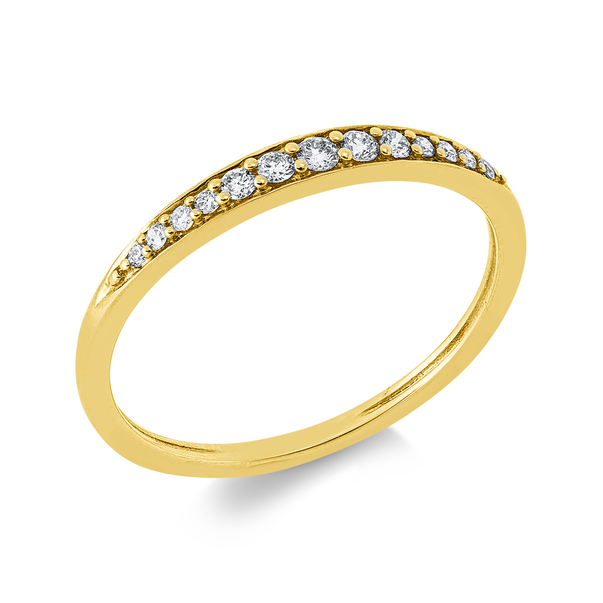 diamond full cut  modern woman ring in yellow gold