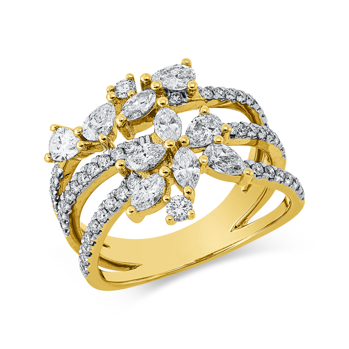 diamond full cut  exclusive ring in yellow gold / white gold