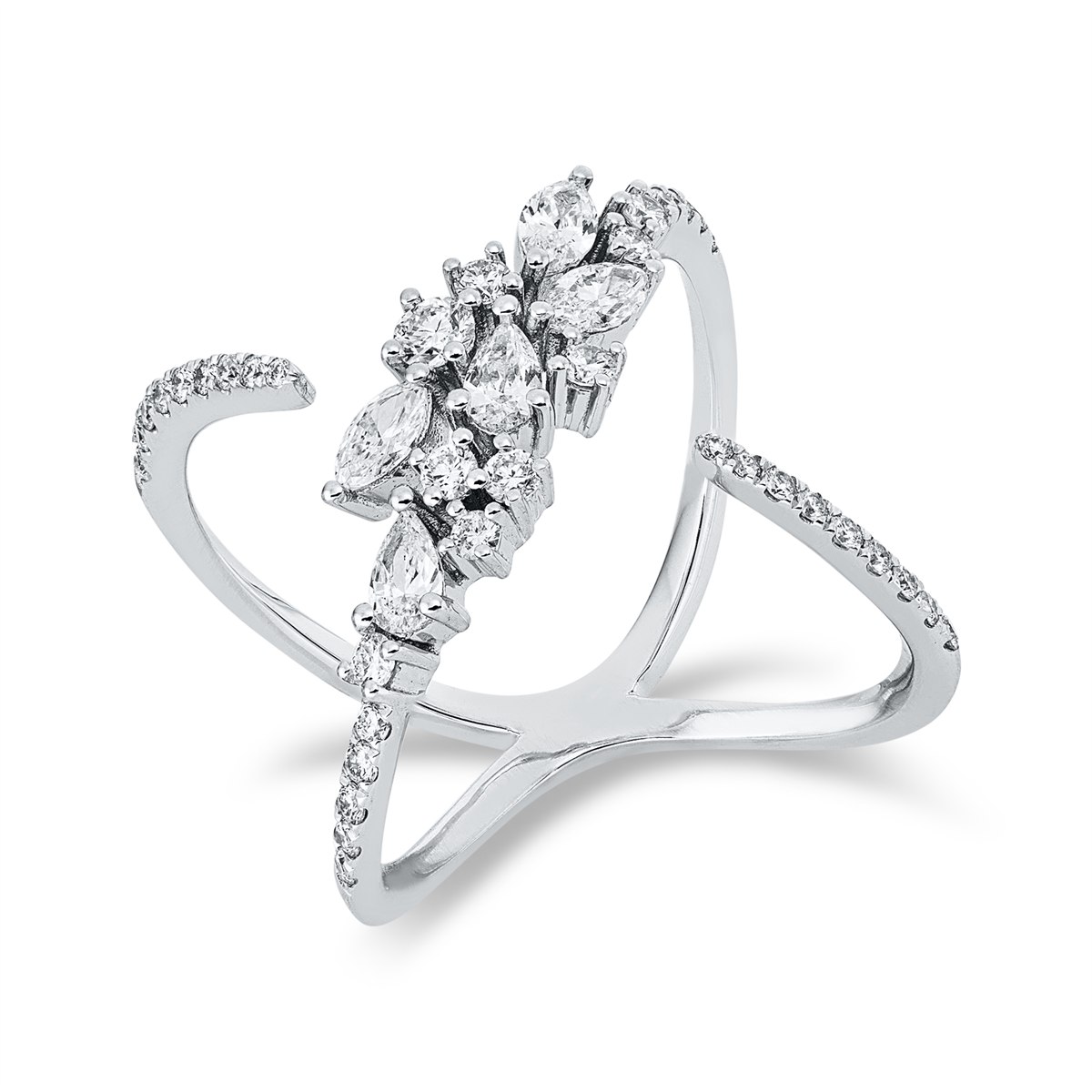 diamond full cut  exclusive ring in white gold
