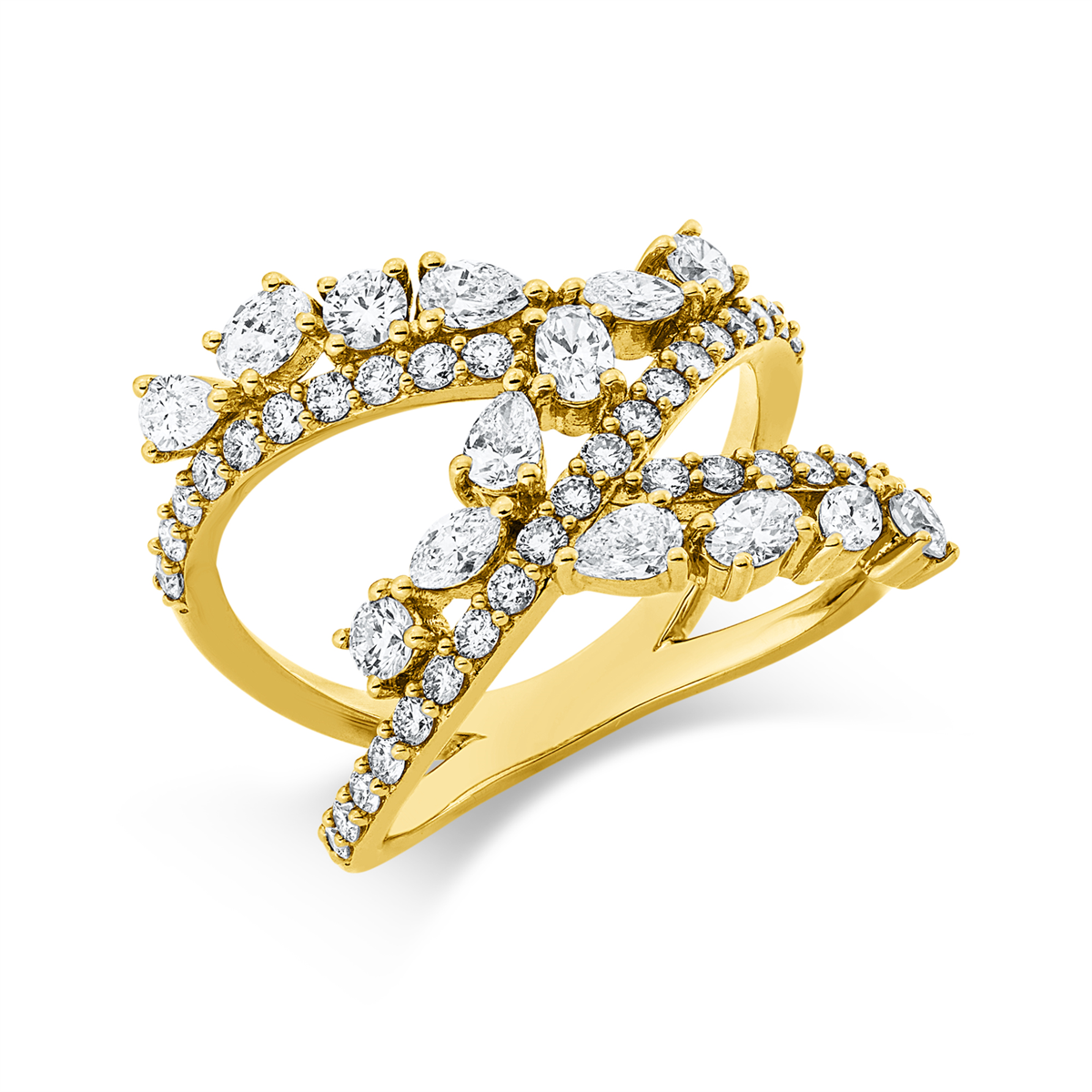 diamond full cut  exclusive ring in yellow gold