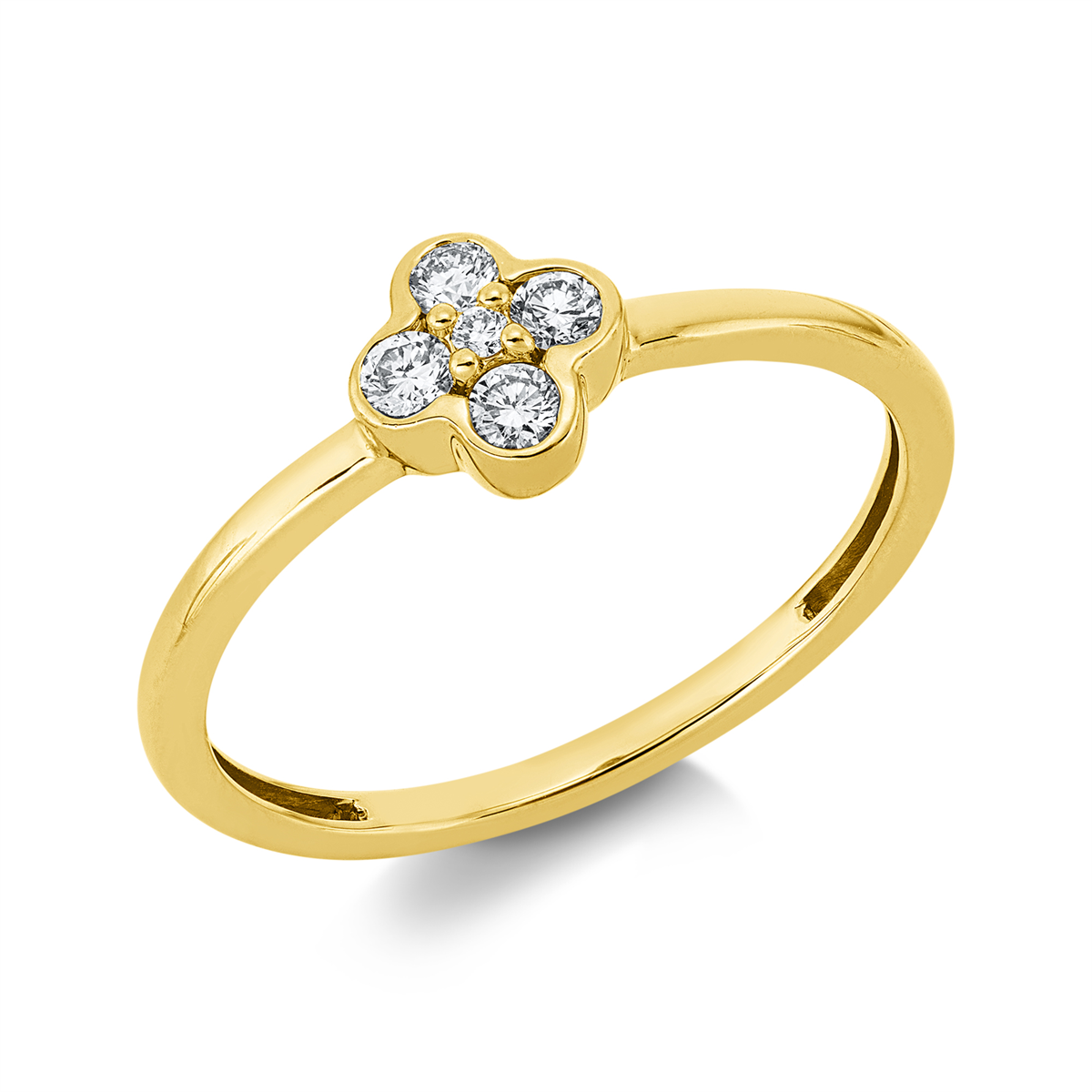 diamond full cut  modern woman ring in yellow gold