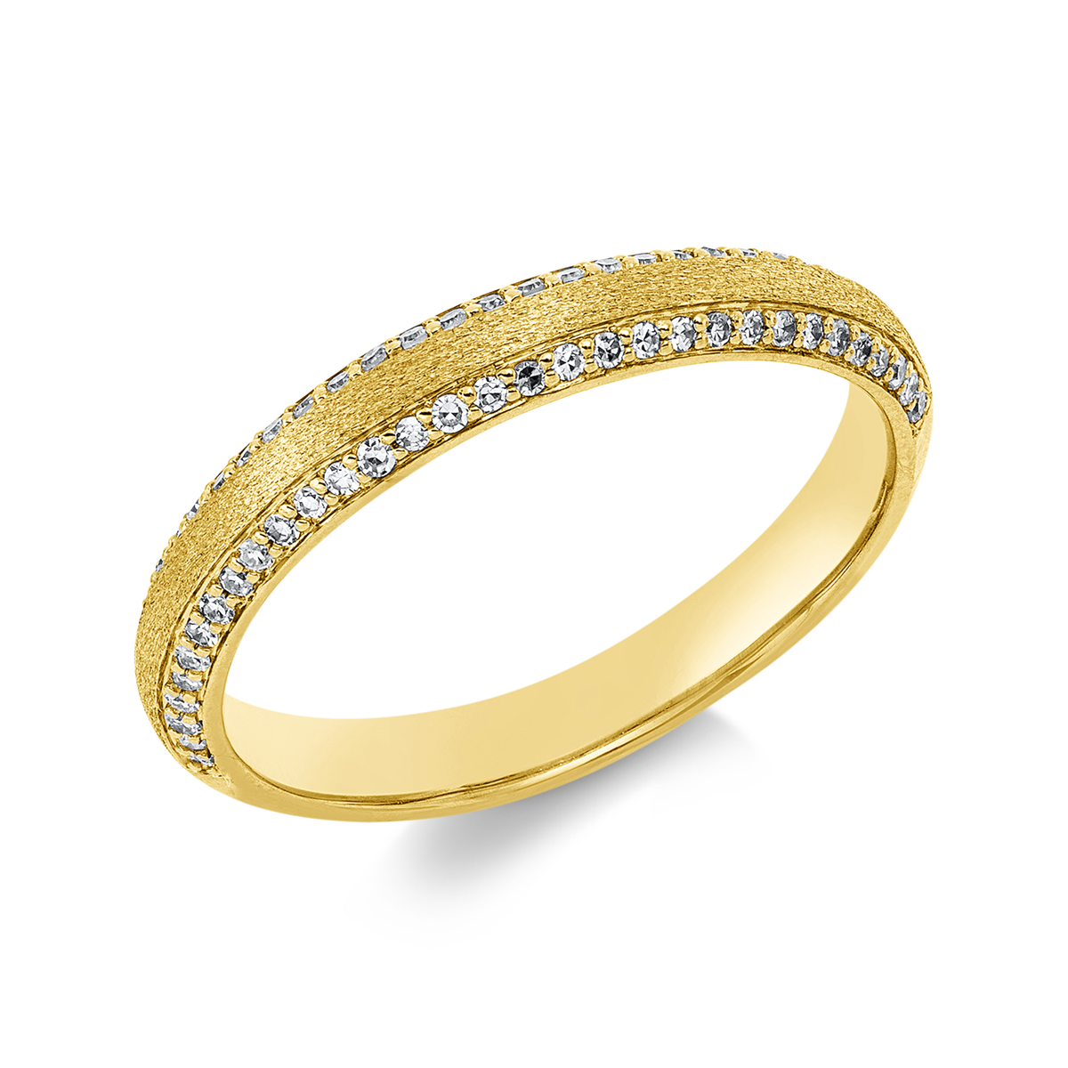 diamond single cut  modern woman ring in yellow gold
