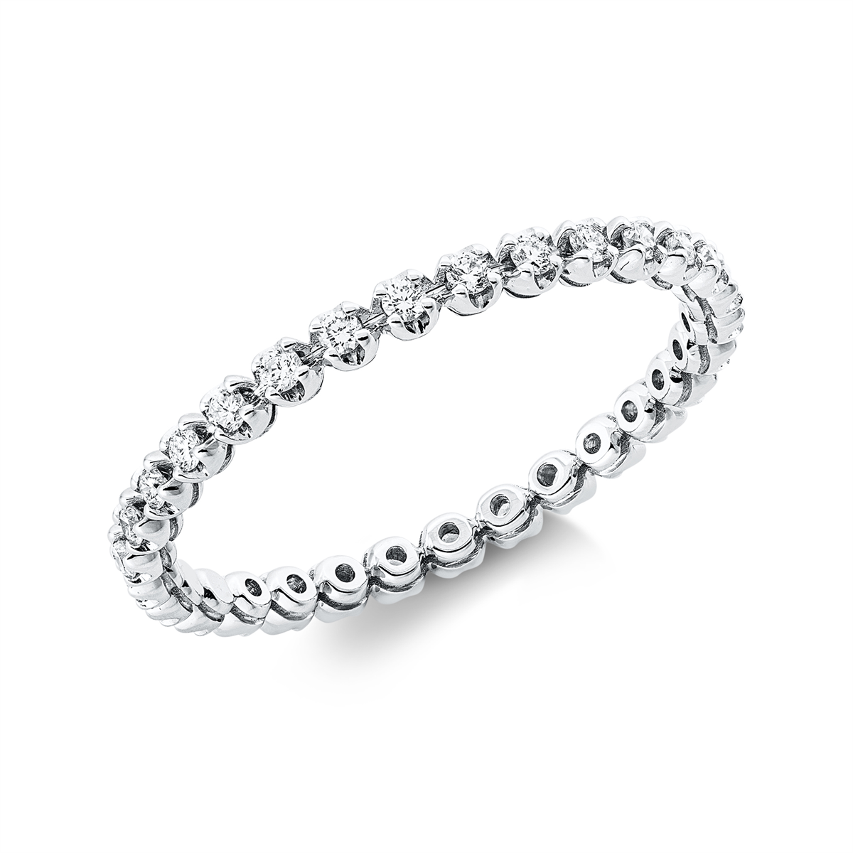 diamond full cut  eternity full ring in white gold