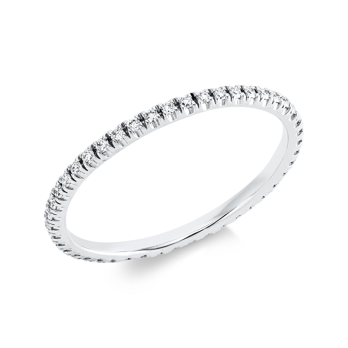 diamond full cut  eternity full ring in white gold