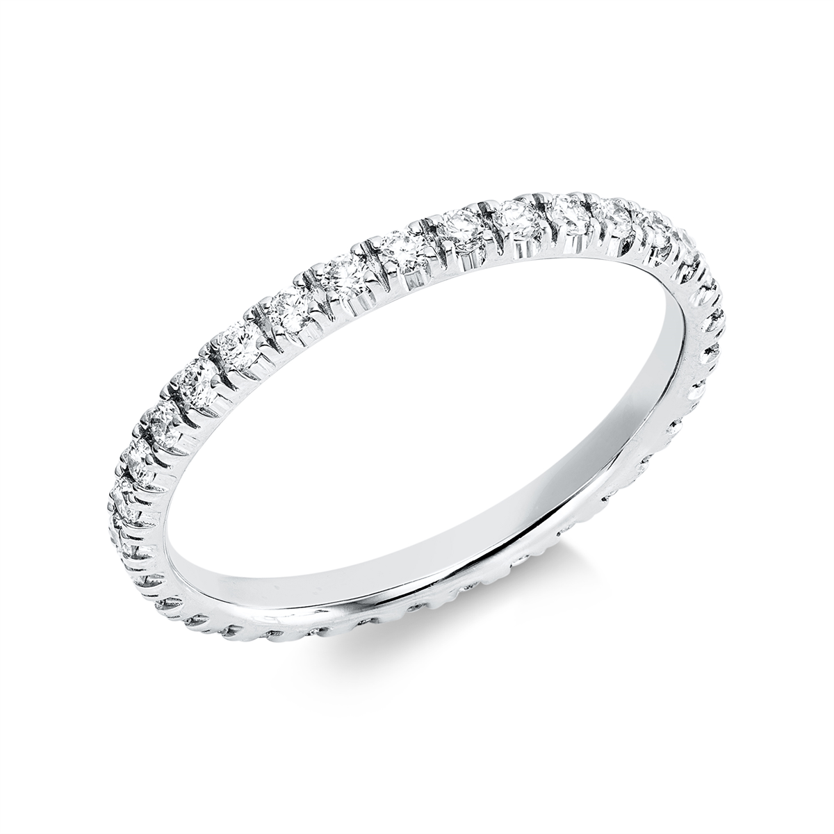 diamond full cut  eternity full ring in white gold