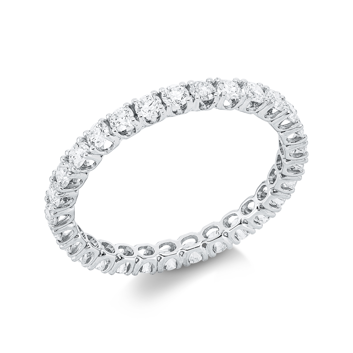 diamond full cut  eternity full ring in white gold