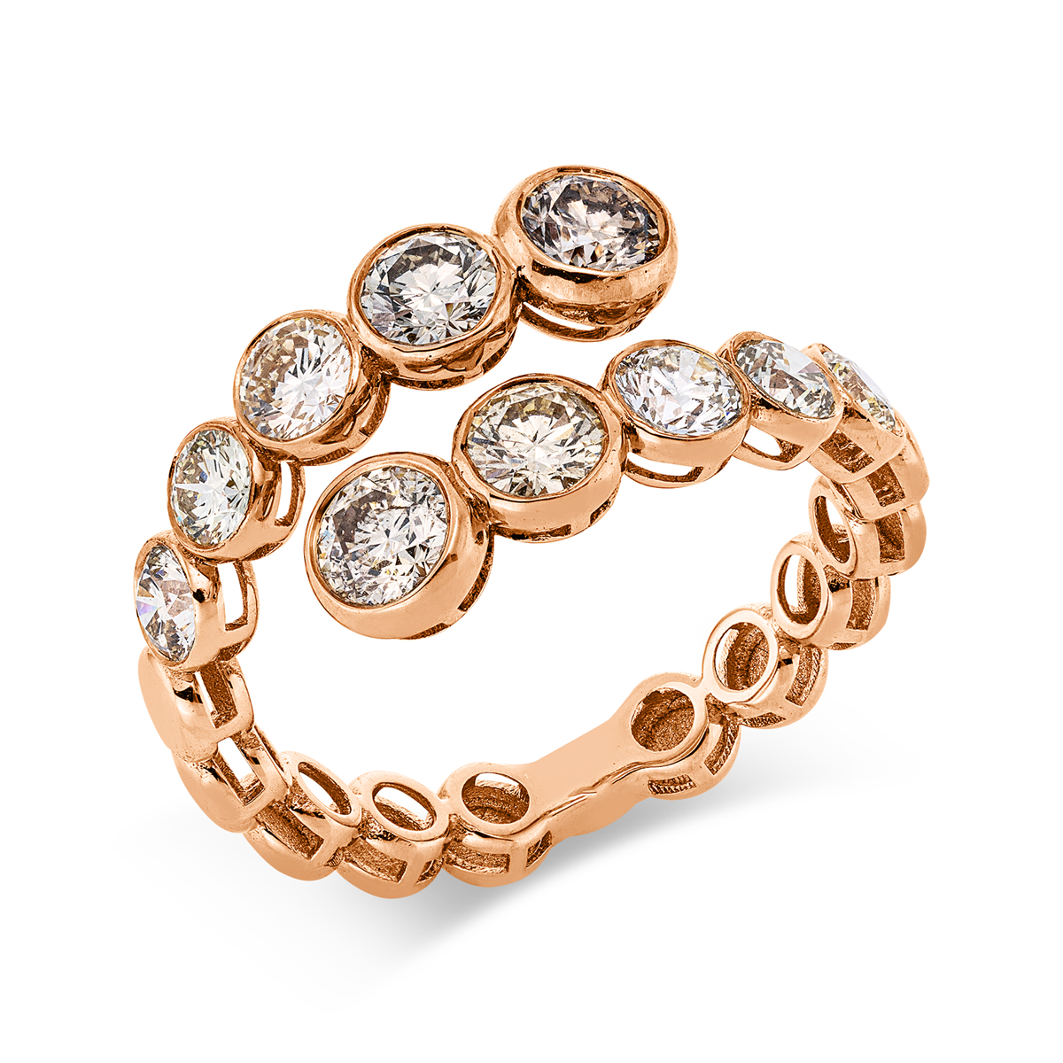 diamond full cut  fancy colored diamond ring in red gold