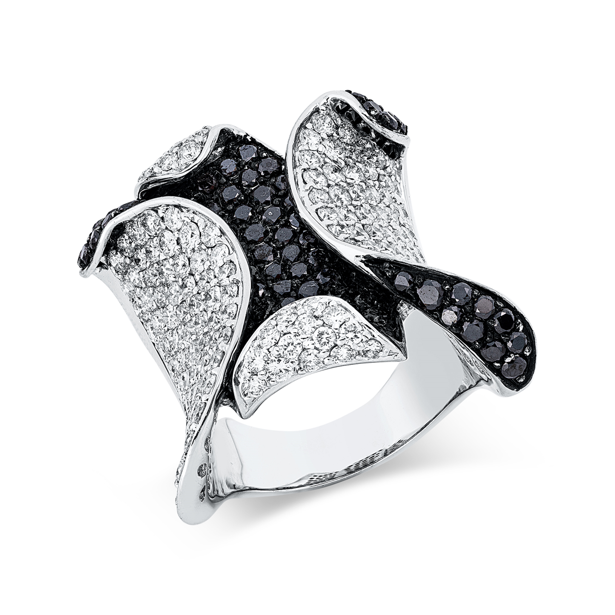 diamond full cut  fancy colored diamond ring in white gold