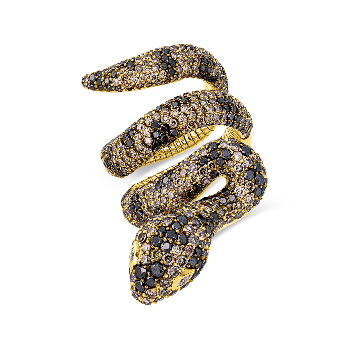 diamond full cut  animal ring in red gold