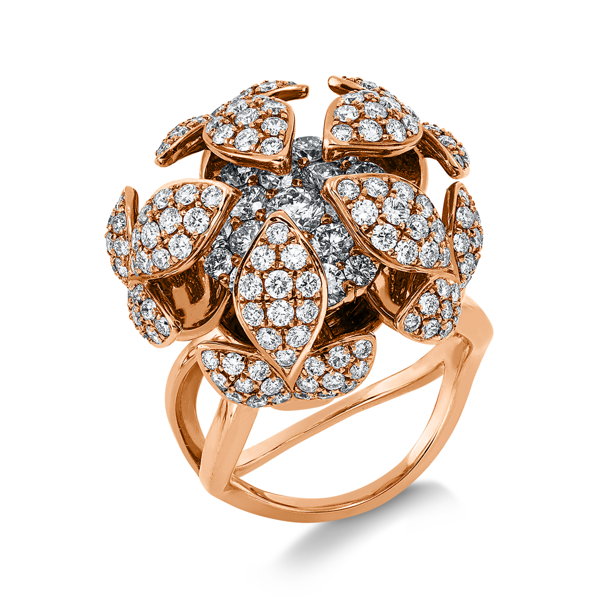 diamond full cut  exclusive ring in red gold