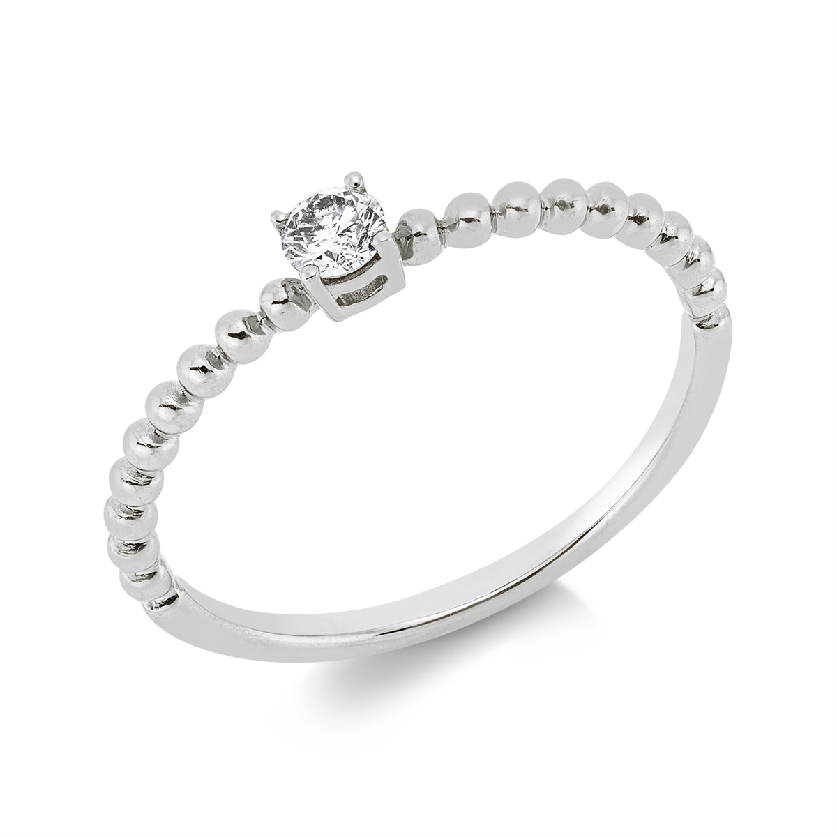 diamond full cut  solitaire ring in white gold