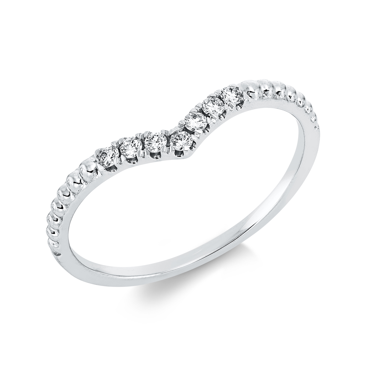 diamond full cut  modern woman ring in white gold