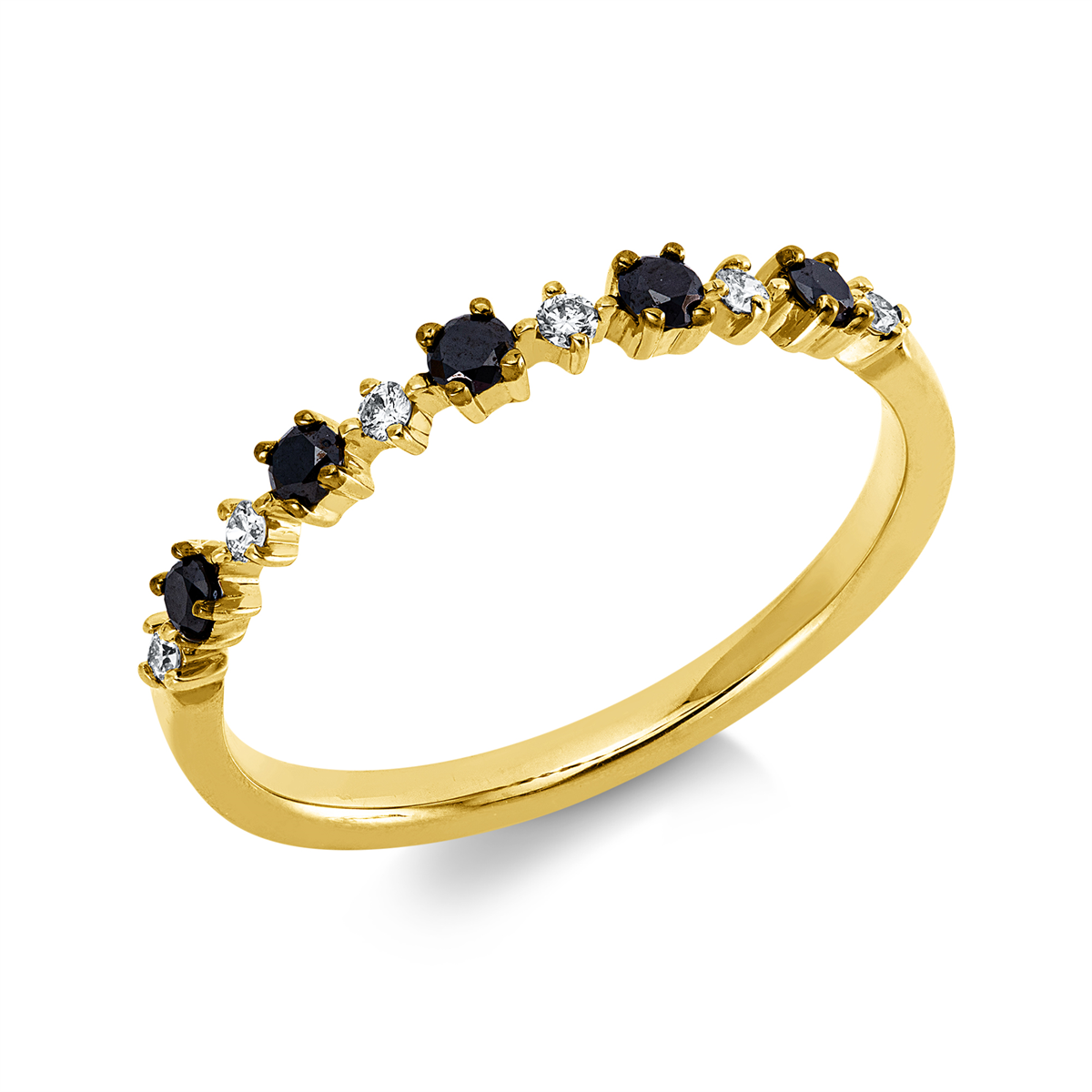 diamond full cut  modern woman ring in yellow gold