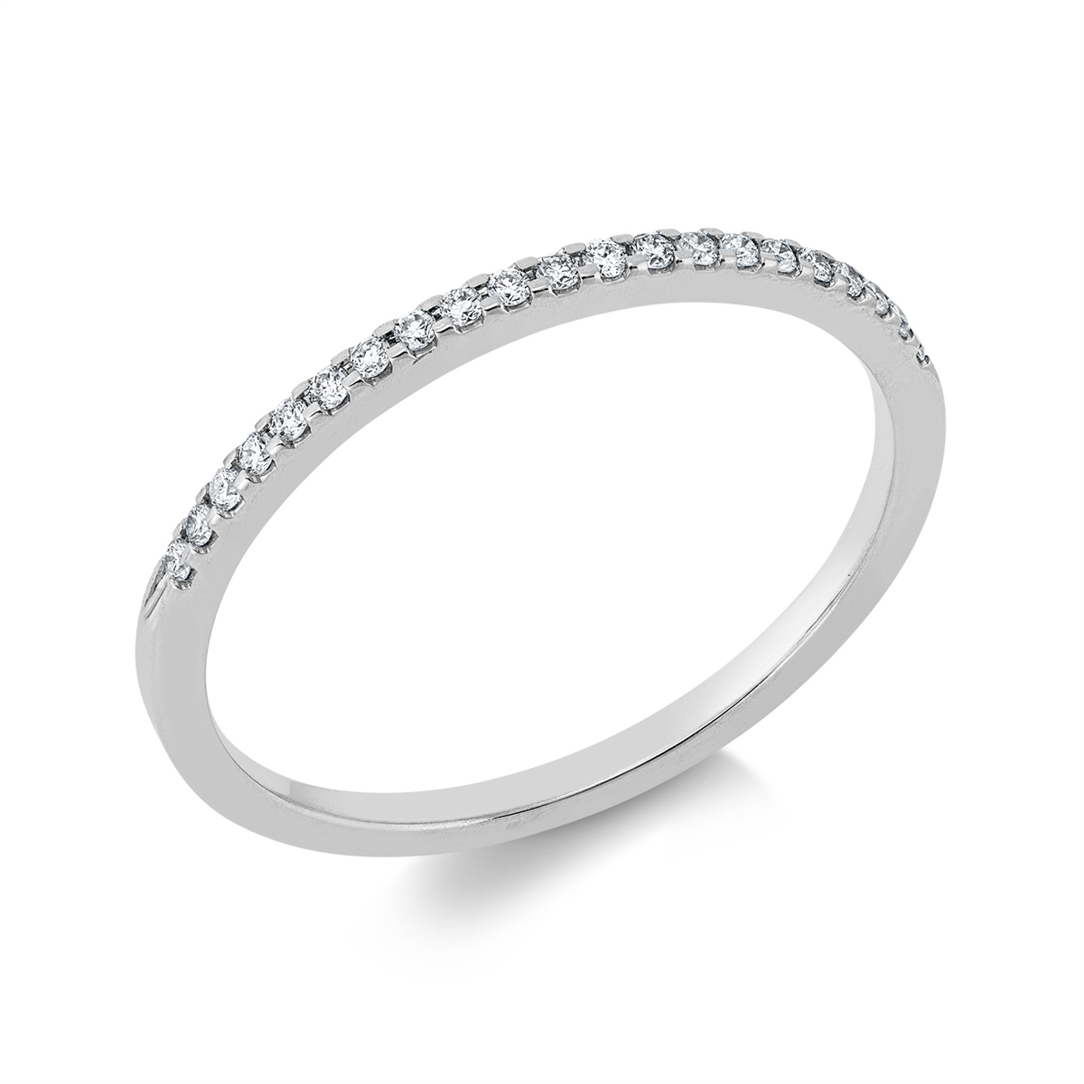 diamond full cut  modern woman ring in white gold