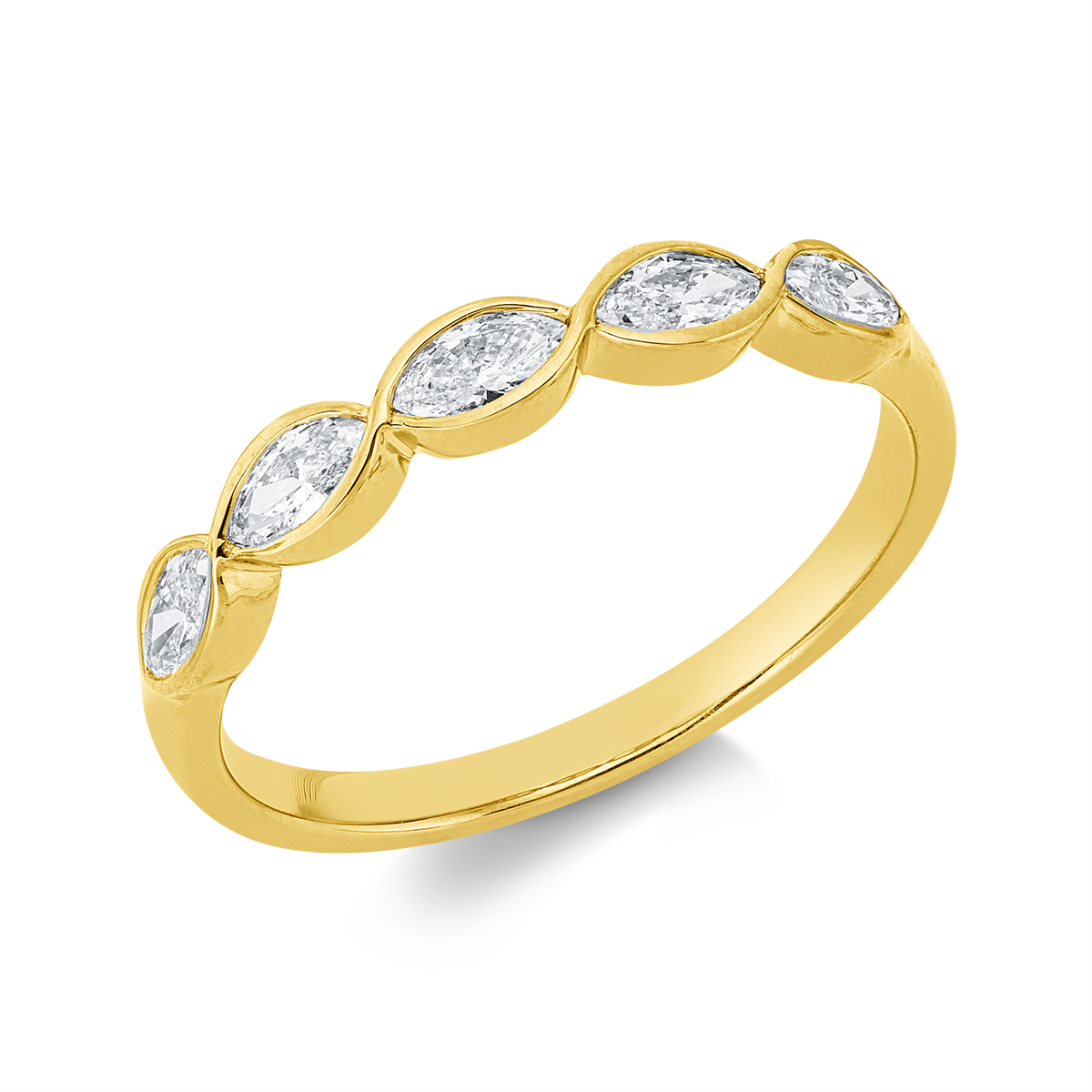 marquise  modern woman ring in yellow gold
